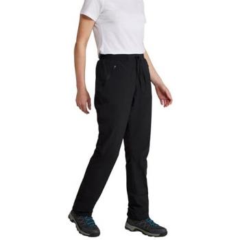 Black Explorer™ Wind‑Proof Fleece Pants for Women – Size 8