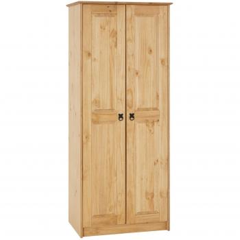 Armoire 2 portes en pin massif, style mexicain, IDIMEX Barrio