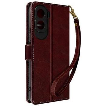 Cover Portafoglio Bordeaux con Protezione RFID per Honor 90 Lite