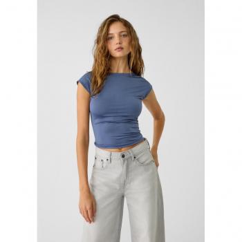 S-Mode: Stradivarius Rückenlose Indigo‑Tee