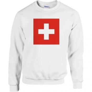 Pixelforma: Felpa con Drapeau e Armoiries Svizzere, Maniche Lunghe, Col Classico