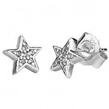 Estrella Circonitas Pendientes 1ª Ley 925 en Plata Vidal & Vidal