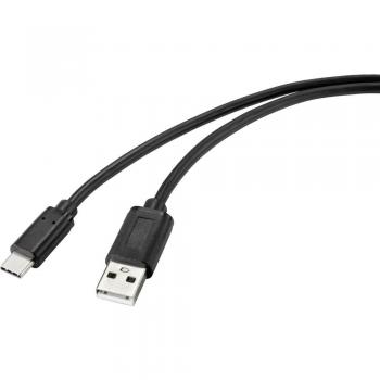 Renkforce 1m USB 2.0 Cable USB-C Plug to USB-A Plug Antibacterial