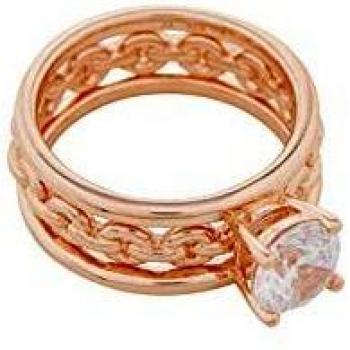 Sterling‑Ring Esprit Damen – 925 Silber, Rosaroter Zirkonia (17,2 mm)