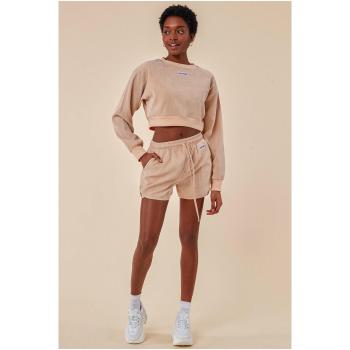 Beige Cropped Jumper and Shorts Set by Cosmochic