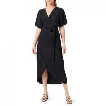 Y.A.S Midi-Wickelkleid Olinda Schwarz XS