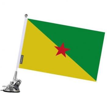 Dual‑Side Guyane Flag 27×35 cm – Portable Vacuum Mount, High‑Quality Polyester