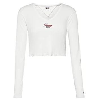 T-shirt Tommy Jeans Femme Logo Signature Blanc