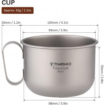 500ml Titanium Hiking Water Cup