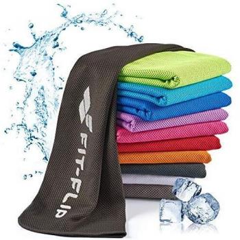 Fit-Flip Mikrofaser Kühltuch 100x30cm, schwarz