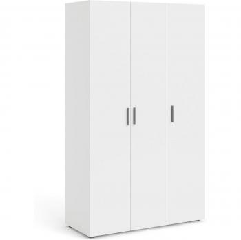 Ebuy24 Kleiderschrank Petra 3 Türen, Farbe Weiß