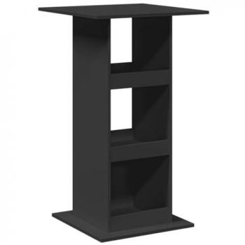 Table de bar vidaXL 60x60x102 cm noir avec rangement en bois d’ingénierie