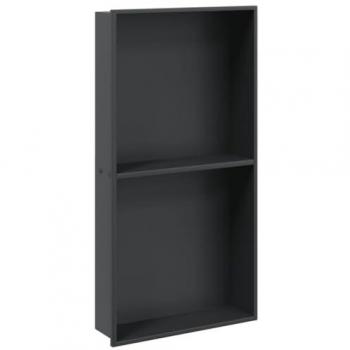 Vidaxl Shower Niche Matte Black 32x62x9 cm Stainless Steel