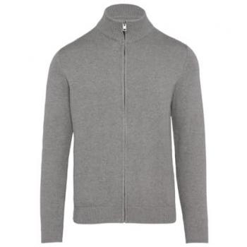 S.Oliver Strickjacke mit Stehkragen und Logo-Detail Rippblende