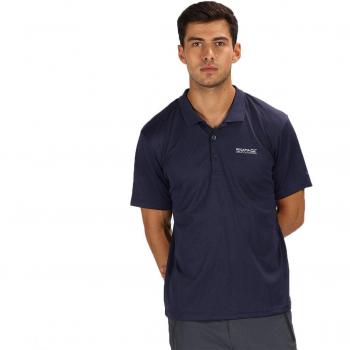 Regatta Herren Poloshirt Maverick IV – Quick Drying, Knopf-Up, Navy/Surf Spray, XL