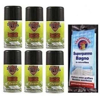 ZIG ZAG 6 Pezzi Ebano INSETTICIDA Repellente al PIRETRO per EROGATORE Automatico Piu Panno Bagno in Omaggio