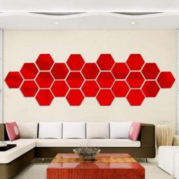 Stereoscopic Hexagon Mirror Decor