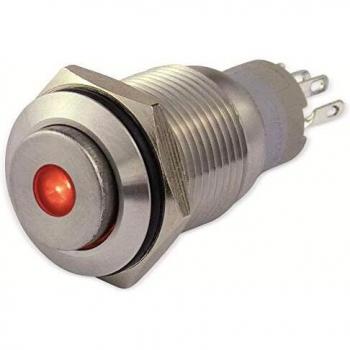Metalltaster 16 mm rot, 1 x UM, 250 V~, 3 A