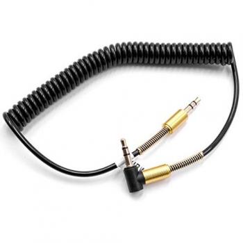 VH BW Adaptateur Audio 3,5 mm → Jack – Câble Spiralisé Or Noir