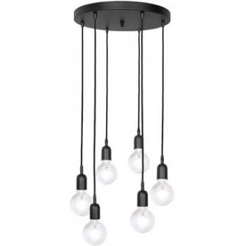 Messing-Pendelleuchte „Adrian“ – massiver Gusseisen-Glanz, Ø 40 cm, Schwarz matt, E27 Vintage