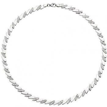 Jobo 925 Silber Damenkette mit funkelnden Zirkonia