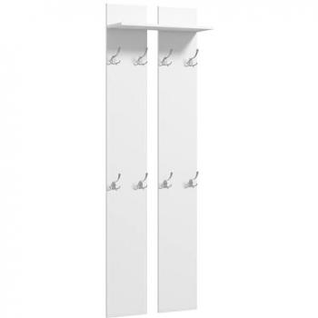 Perchero de entrada HOMCOM 55x21,3x170 cm con 8 ganchos y estante blanco
