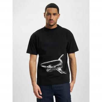 Palm Angels Mens Broken Shark Classic Black T-Shirt Cotton