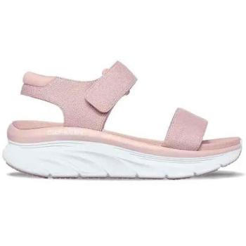 Skechers Women’s D’Lux Walker New Block Sandal – Blush Pink, Size 8, Textile/Synthetic, Vegan, Washable