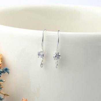 Ganchos de Oreja de Plata 925 con Zirconia Cúbica
