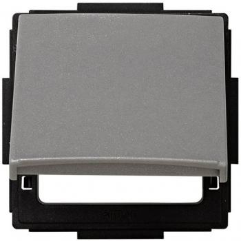 Enchufe con tapa articulada Simon 27 – Gris esmerilado y diseño Scudo