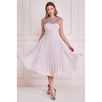 Goddiva Pleated Top Midi Dress