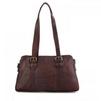 Spikes & Sparrow 34 cm Brown Leather Satchel