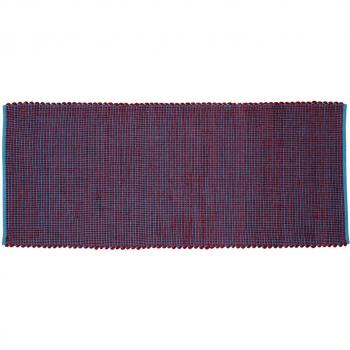 Tapis de rivière en coton et laine 80x200cm burgundy et bleu