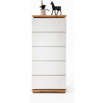 Chiaro Kommode, 51 x 115 cm, matt weiß und Eiche