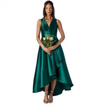 Emerald Coast Honour Petite Plunge Maxi Dress (Waterfall Twill)