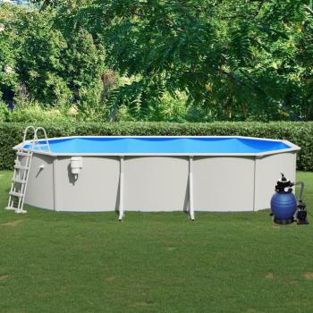 Piscine extérieure 610 × 360 × 120 cm – filtre à sable et escabeau