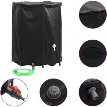 Tanque de agua plegable con grifo de PVC, 1250 L