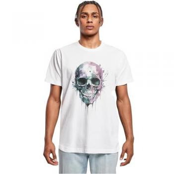 T-shirt Mister Tee Blanc avec Crâne Coloré XL