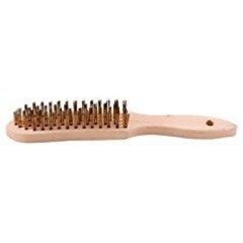 Brosse Métallique à Main 5 Rangs avec Manche en Bois