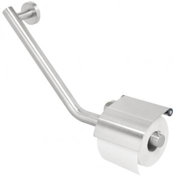 Barra de seguridad con soporte para papel higiénico Boston Comfort & Safety, izquierda, acero inoxidable cepillado