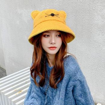 Chapeau seau doux pour femme avec oreilles de chat mignon