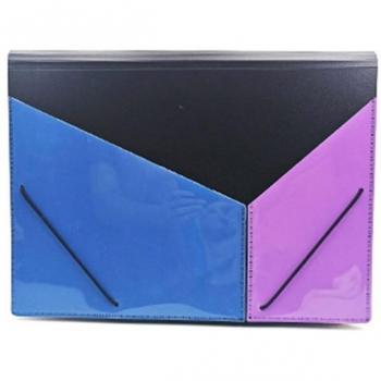 Folder A4 con diseño de acordeón y 13 secciones