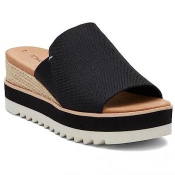 Mule di Toms Diana con zeppe nere per donne in sintetico