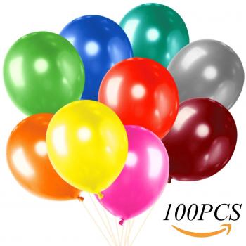 Luftballon 100 Stücke, CXvwons Hochzeit und Partyballons, bunte metallische Latexballons für Feiern