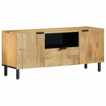 Meuble TV marron en bois massif de manguier 105x33x46 cm