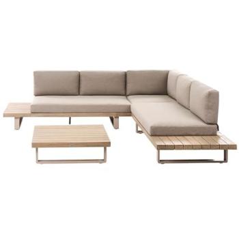 Pack extérieur bois acacia 5 places canapés et table basse