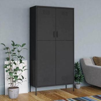 Armoire à Vêtements en Acier Anthracite 90x50x180 cm