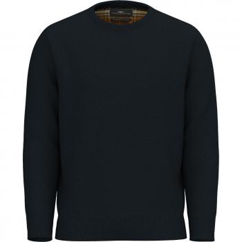 FYNCH‑HATTON Herren Strickpullover XL (blau navy) mit Rundhals und langem Rippbündchen aus 100 % Baumwolle