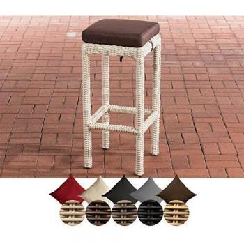 CLP Tabouret De Bar avec Repose-Pied Blanc Perle