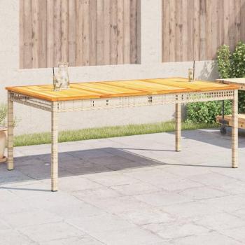 VidaXL Patio Table Beige 70.9x35.4x29.5 Poly Rattan Acacia Wood